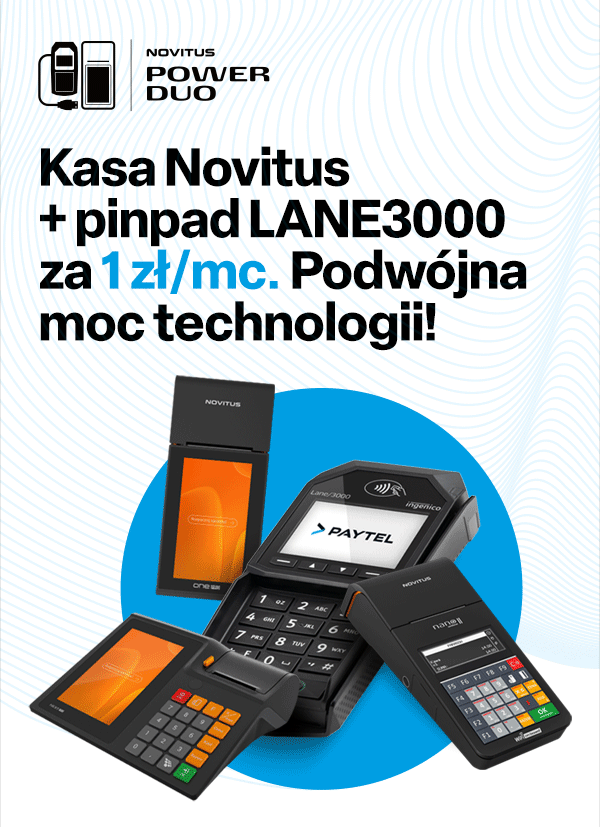 Kasa fiskalna Novitus z pinpadem Lane 3000
