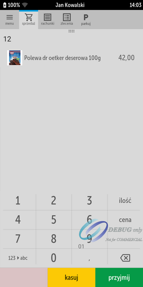 Sprzedaż na kasoterminalu iPOS