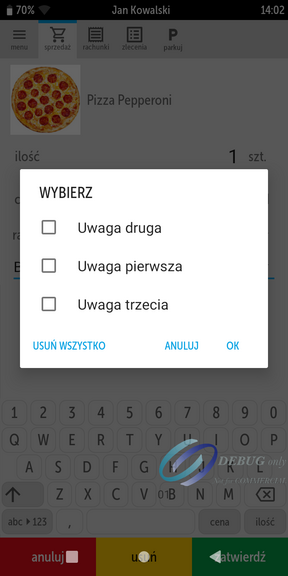 Sprzedaż na kasoterminalu iPOS