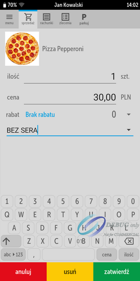Sprzedaż na kasoterminalu iPOS