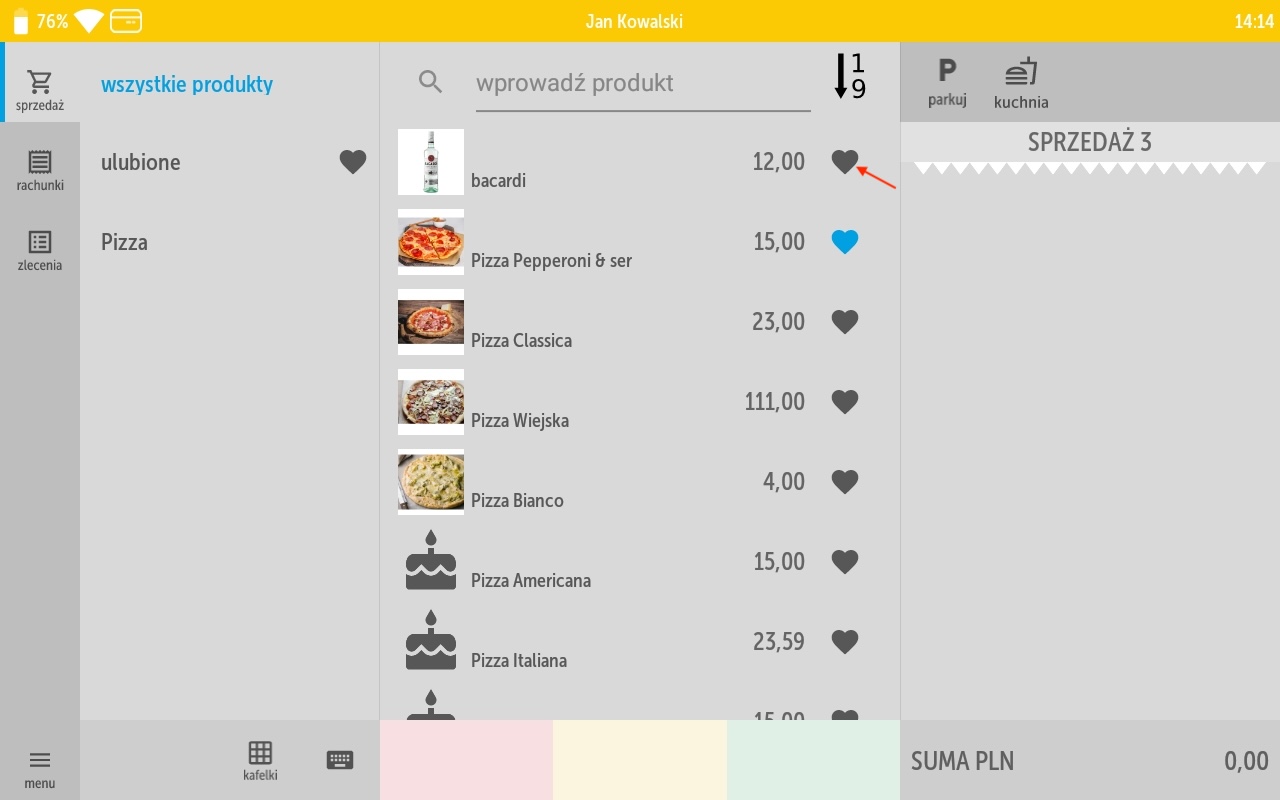 Ulubione w kasoterminalach iPOS