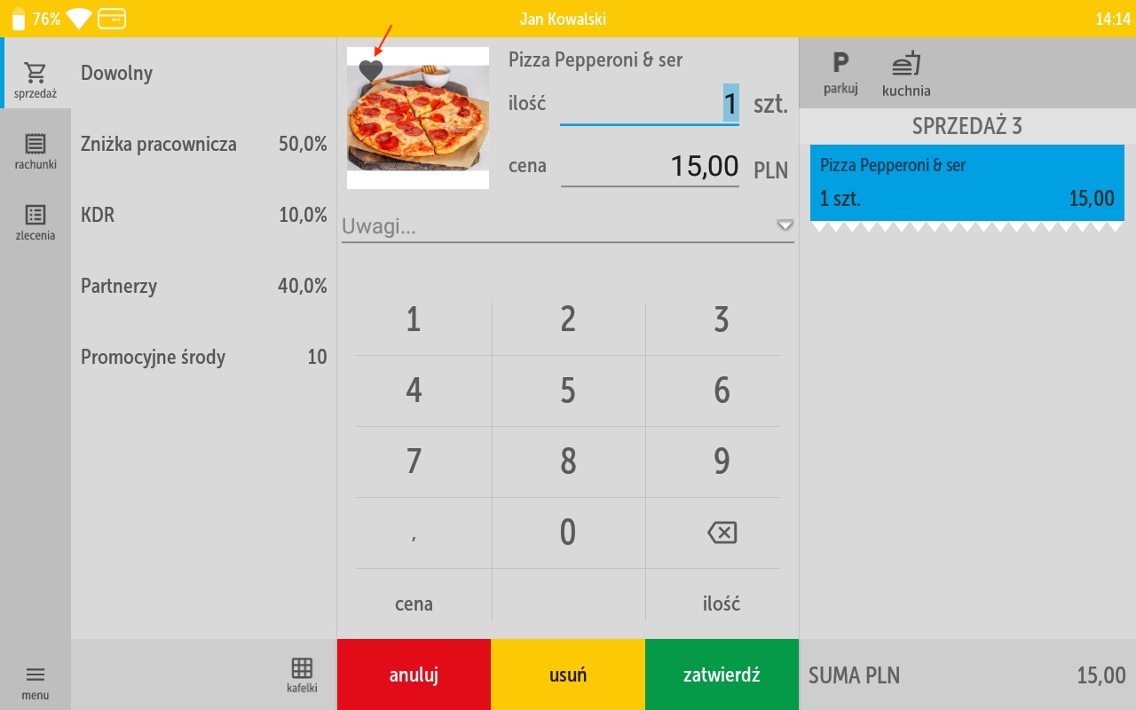 Ulubione w kasoterminalach iPOS