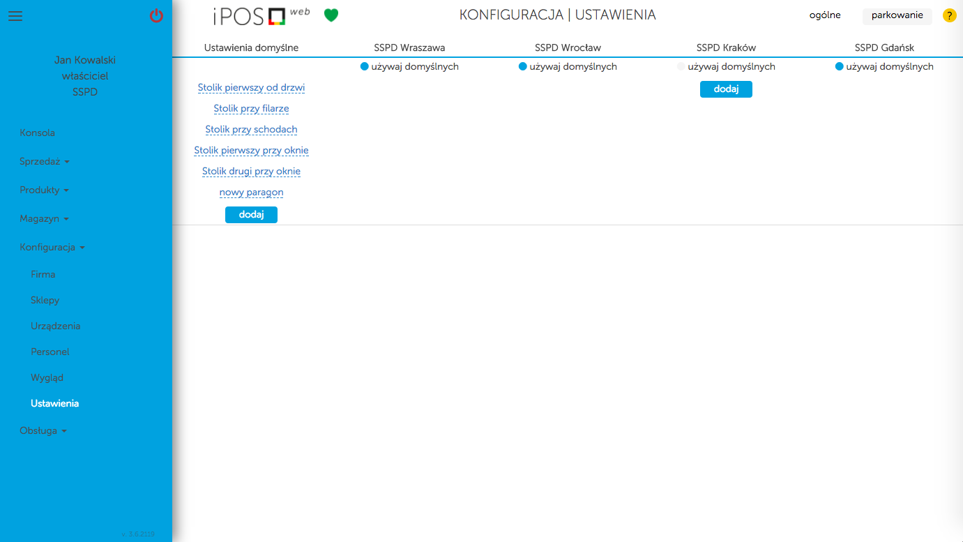 Konfiguracja wielu paragonów w kasoterminalach iPOS