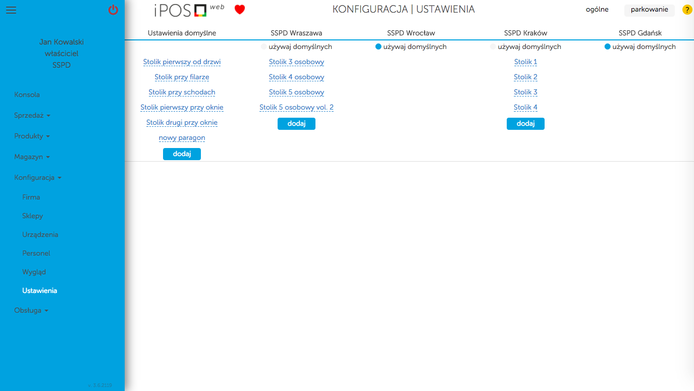 Konfiguracja wielu paragonów w kasoterminalach iPOS