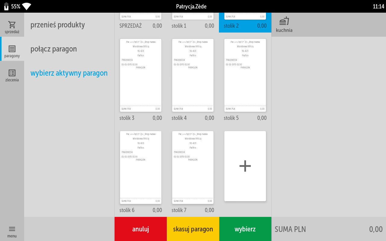 Obsługa wielu rachunków na kasoterminalach iPOS