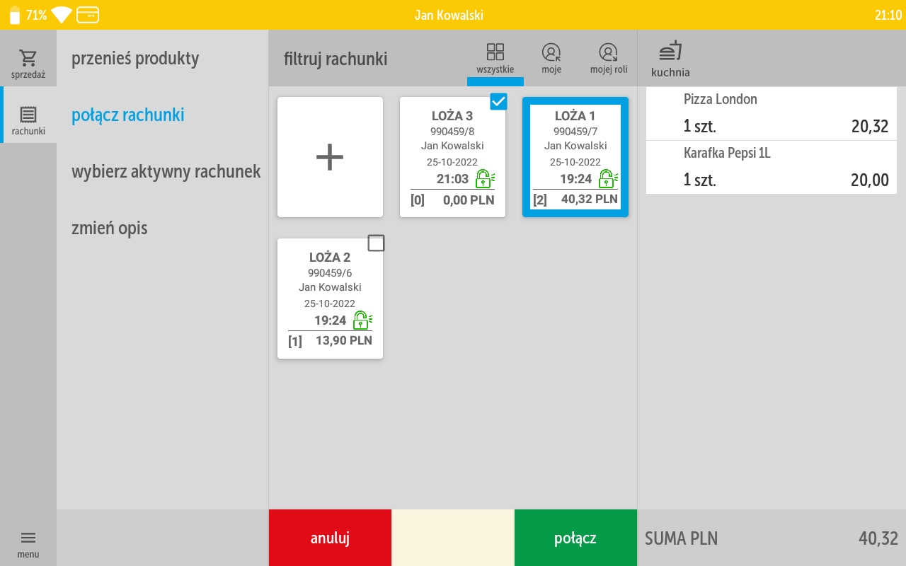 Obsługa wielu rachunków w kasoterminalach iPOS