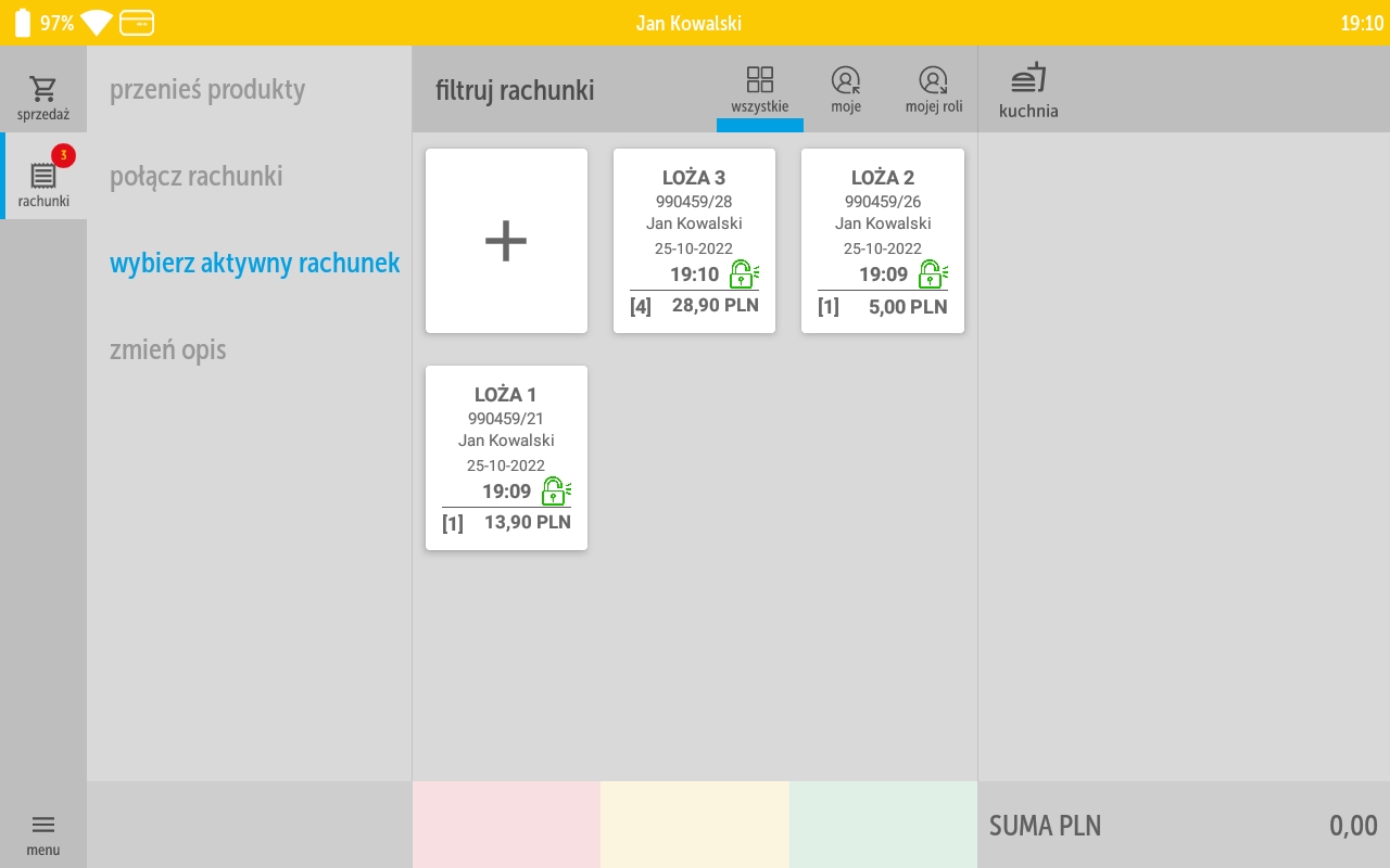 Obsługa wielu rachunków w kasoterminalach iPOS