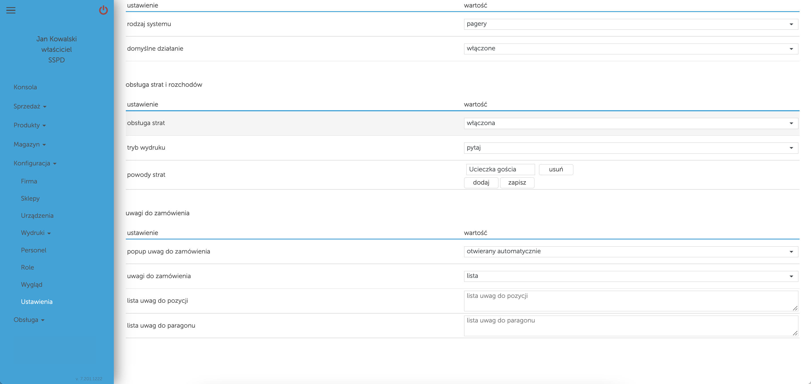 Uwagi w kasoterminalach iPOS