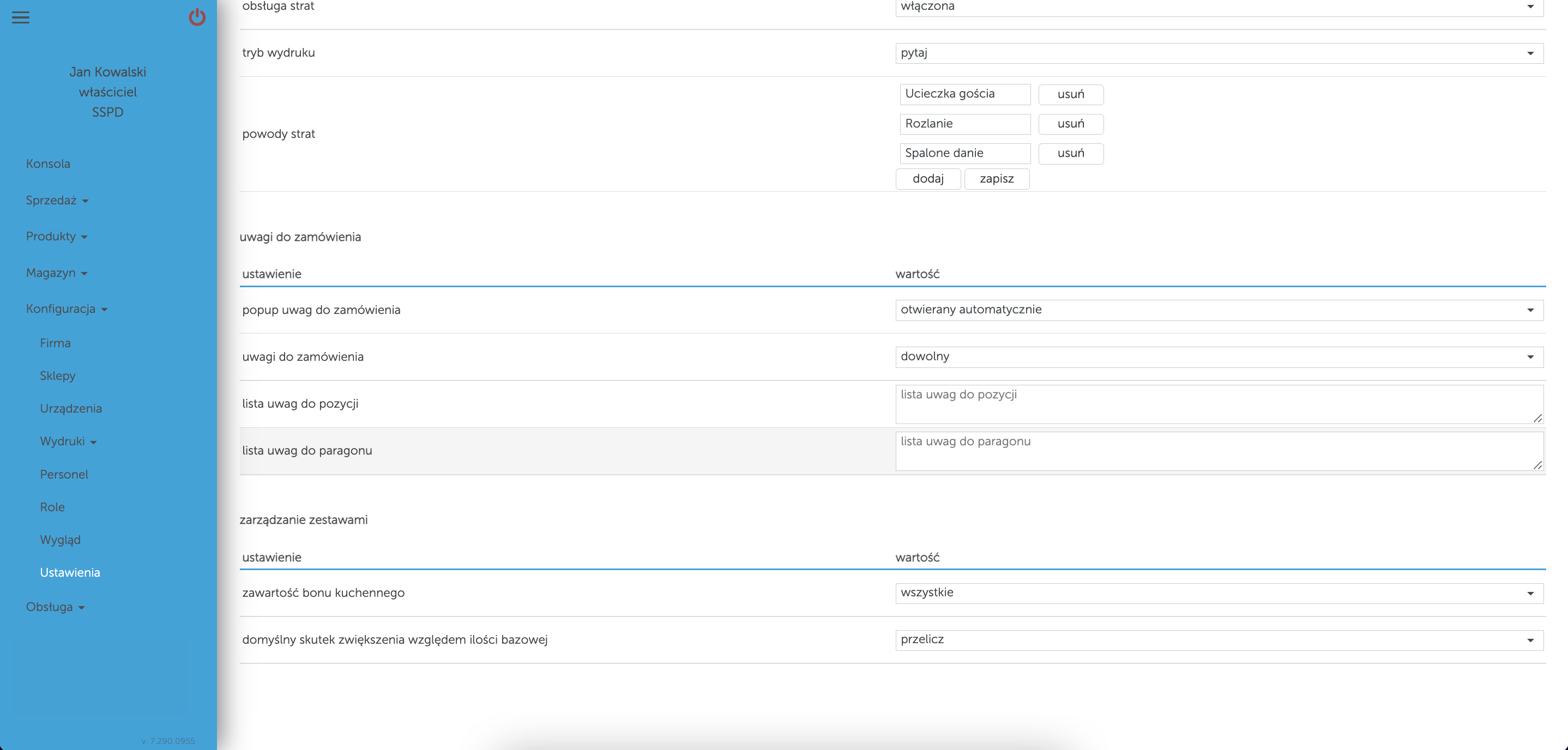 Uwagi na kasoterminalach iPOS