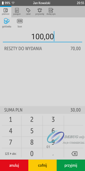 Reszta w kasoterminalach iPOS