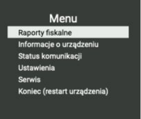 Menu drukarki w kasoterminalach iPOS Smart